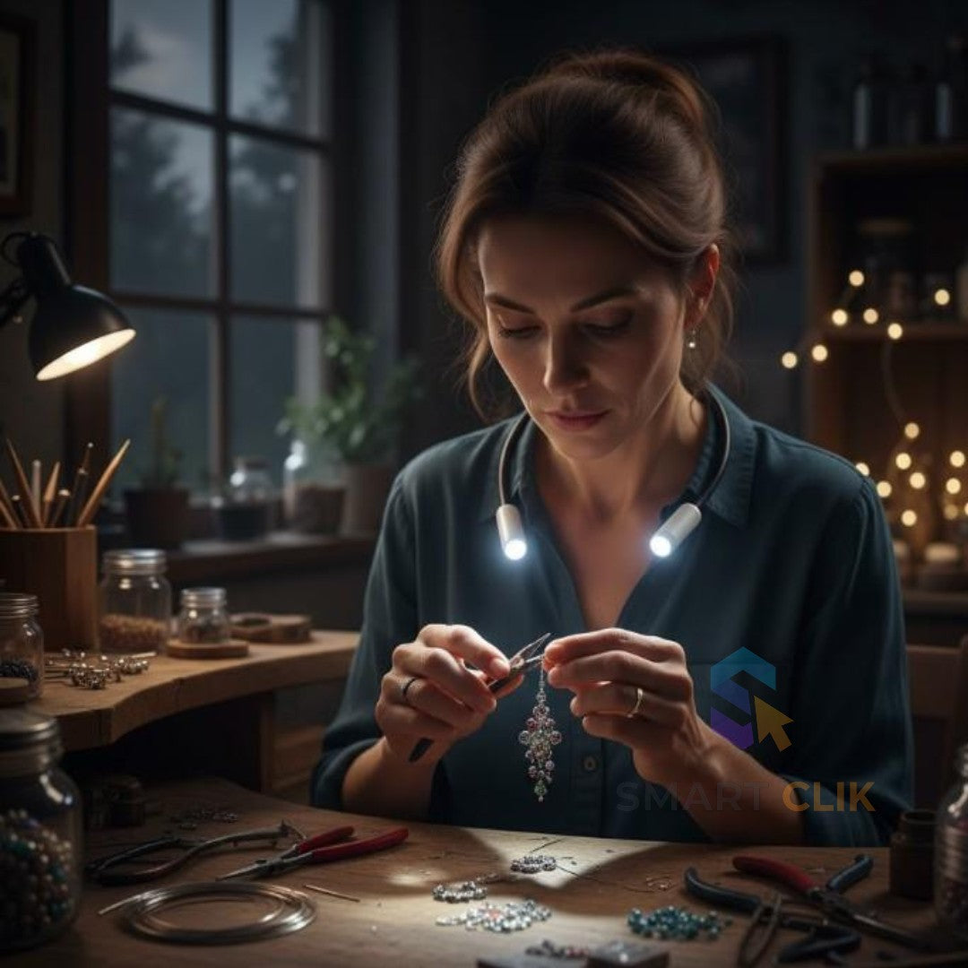 Lampe tour de cou LED Flexible | Lecture Nocturne | Rechargeable | Mains Libres